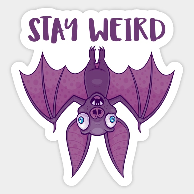 Stay Weird Cartoon Bat Sticker by fizzgig